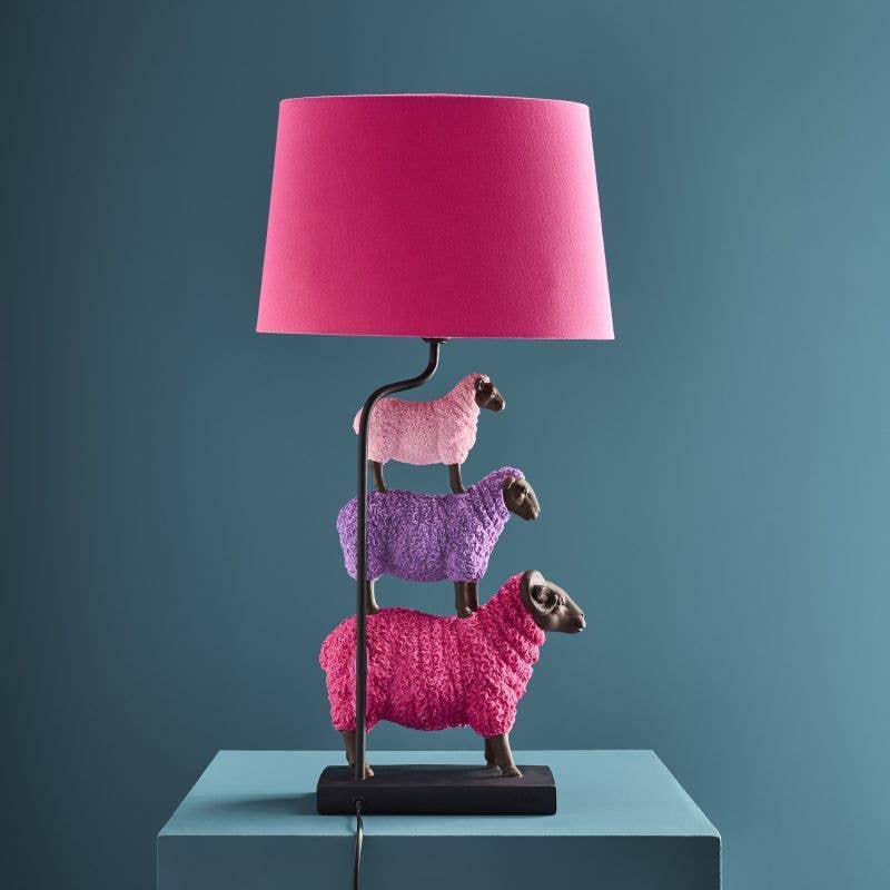 Lampe de table Mouton Coloré Rose, Résine, 35 x 20 x 67,5: Rose (18)