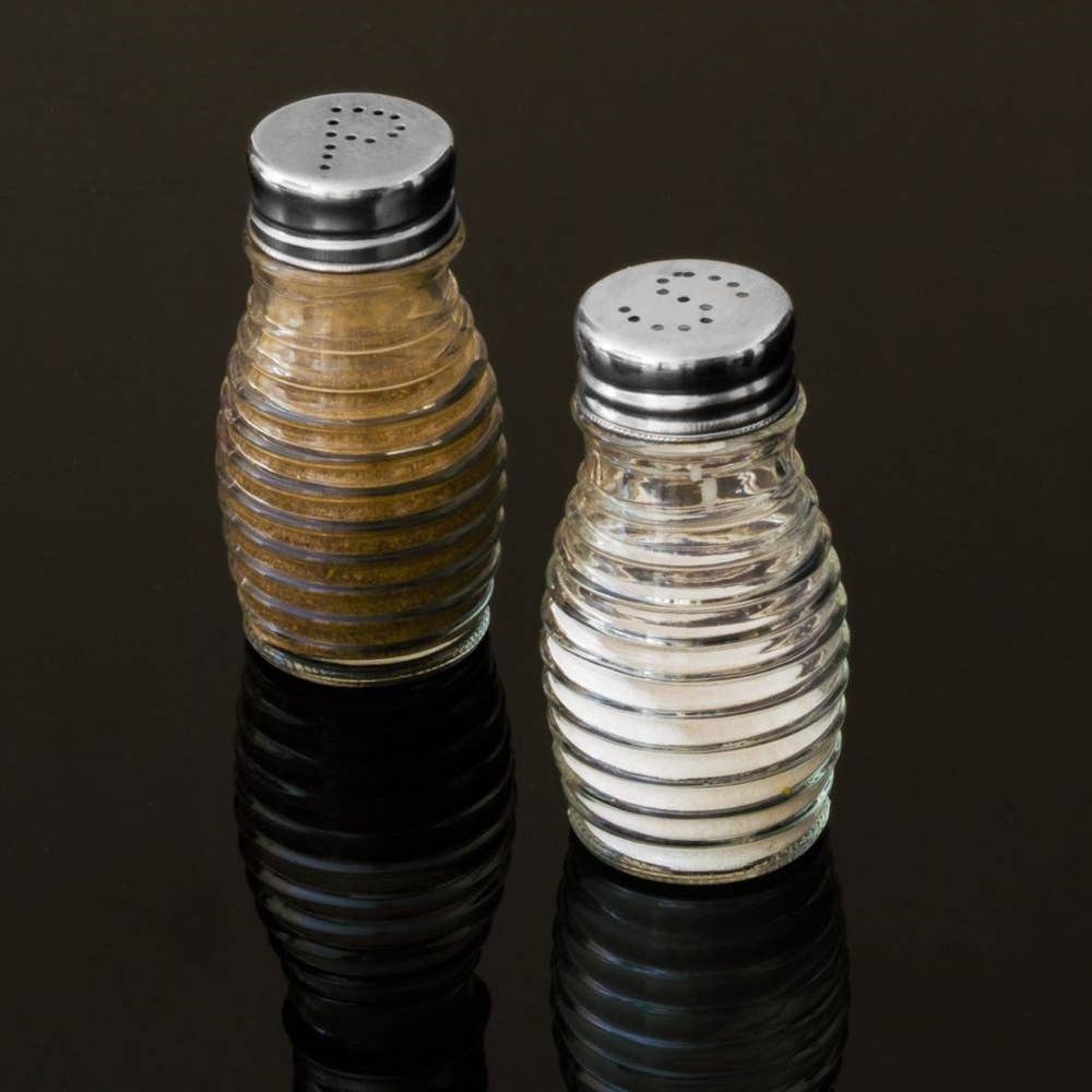 Salière et poivrière en verre, 2 pièces 152348