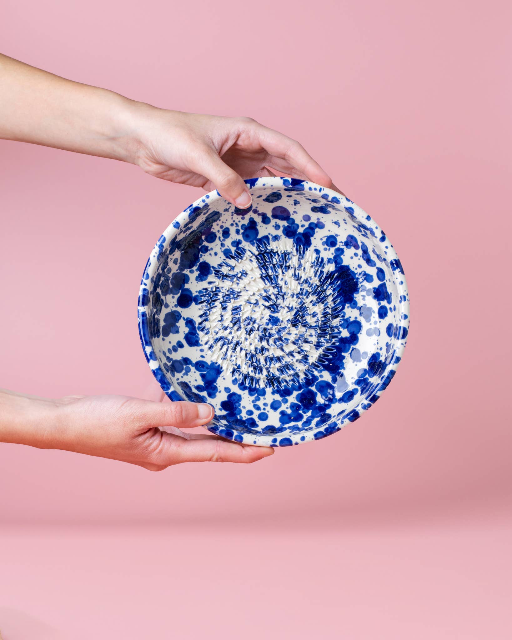 Assiette râpe à ail - Grande en céramique bleue - Perse: SANS EMBALLAGE