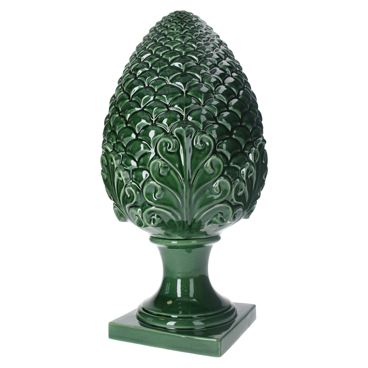 Pomme de pin verte en céramique Fabriqué en Italie H 60 x Ø 30 cm