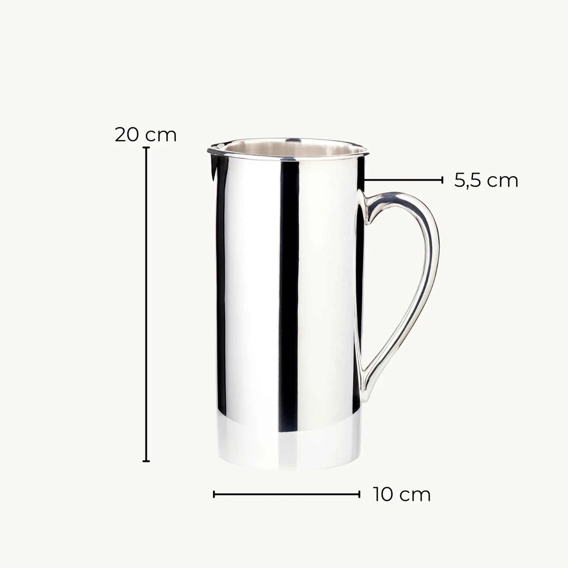 Pichet Santana, plaqué argent, hauteur 20 cm, contenance 1,25 litre, Edzard
