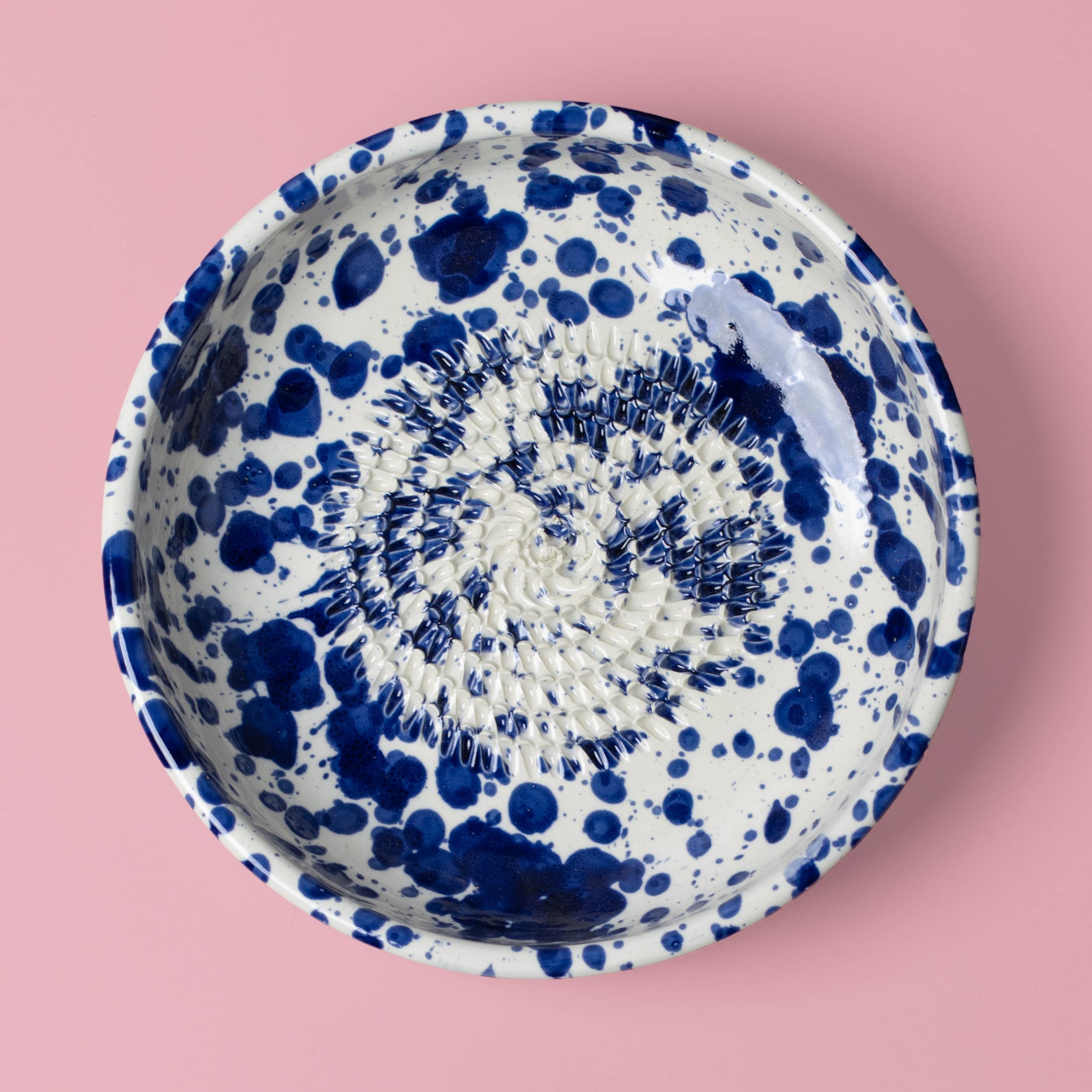 Assiette râpe à ail - Grande en céramique bleue - Perse: SANS EMBALLAGE