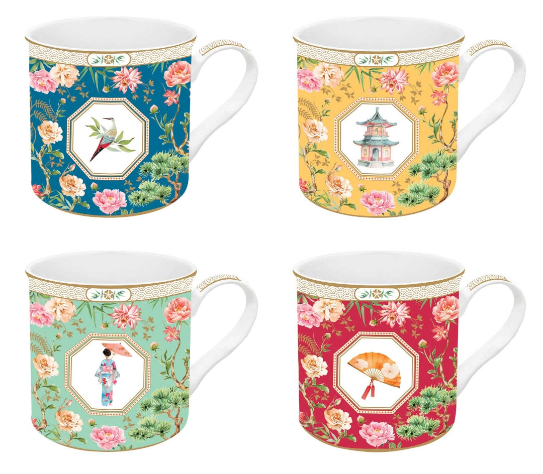 COFFRET 4 MUGS 30Cl JARDINS D'ORIENT, Easylife