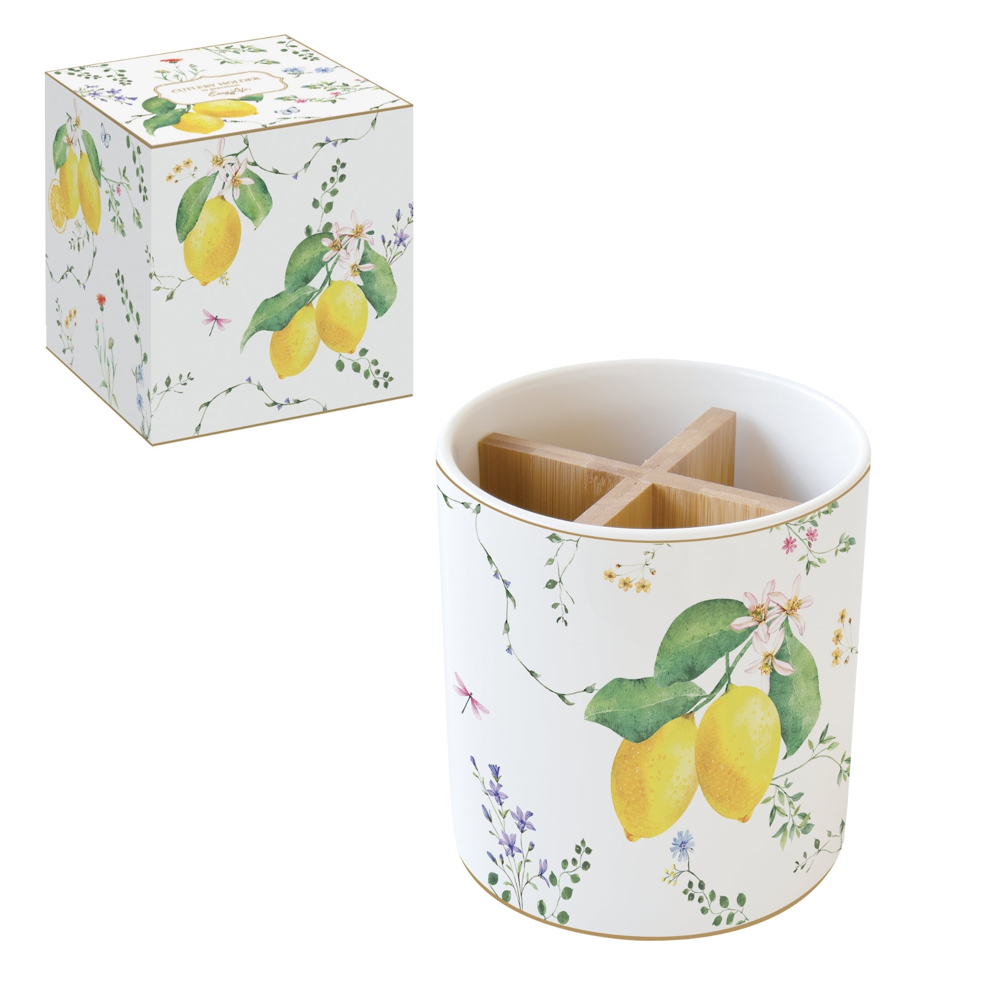 PORTE USTENSILE, FLEURS ET CITRONS, Easylife