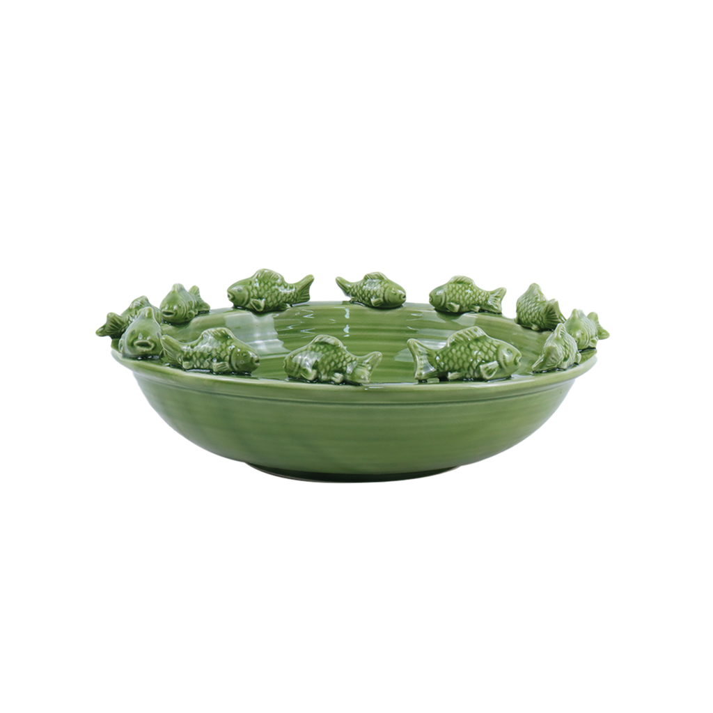 Centre de table poisson matcha D33 H11,5cm