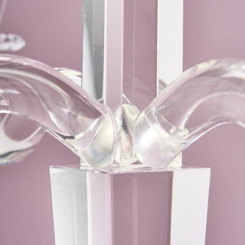 Chandelier en cristal à 5 branches, clair, verre, H.40 cm: Klar (12)