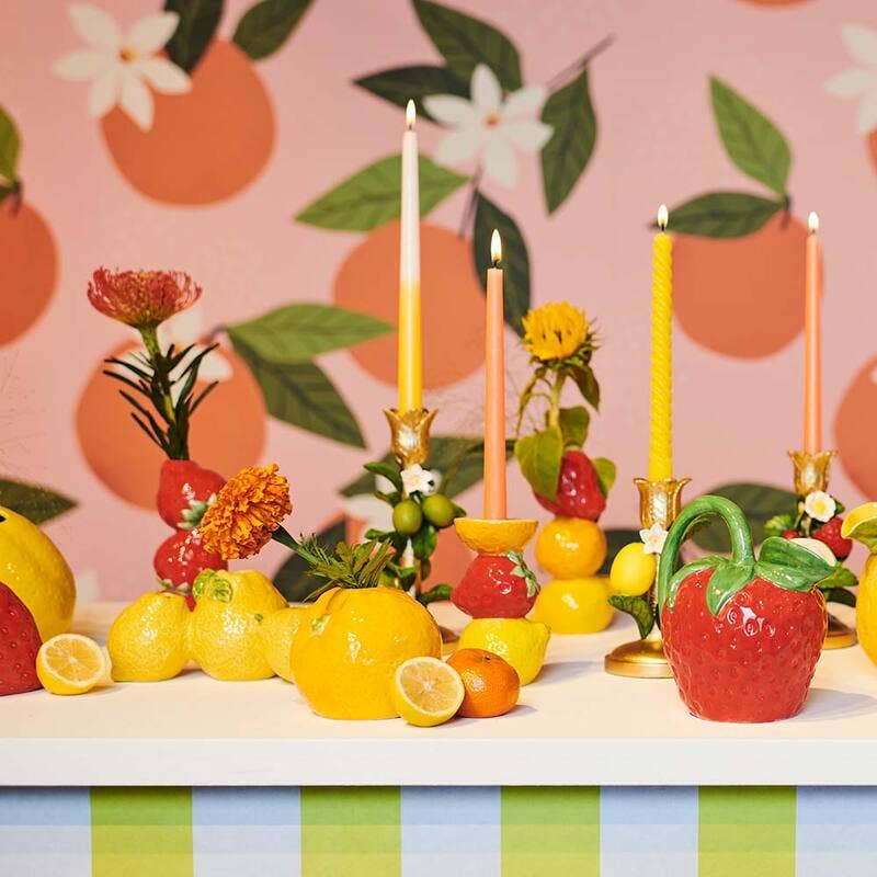 Bougeoir citron - 18 cm
