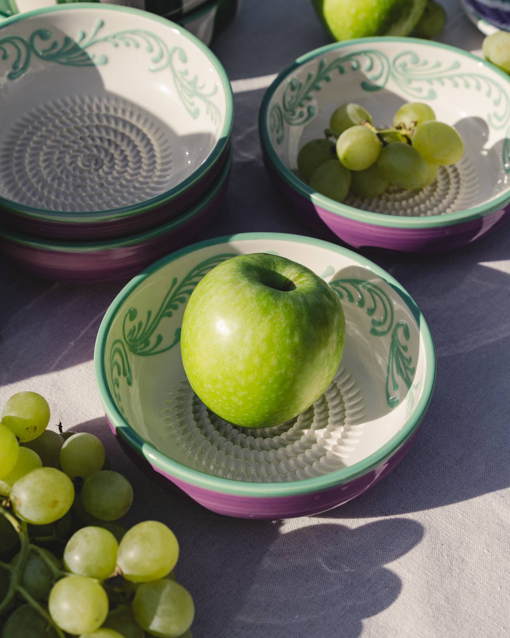 Assiette râpe-ail - Moyenne, céramique vintage - Esmeralda: CON PACKAGING