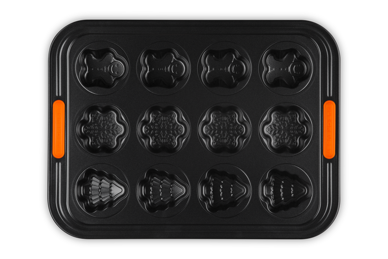 Moule à 12 muffins de Noël, Acier, LE CREUSET