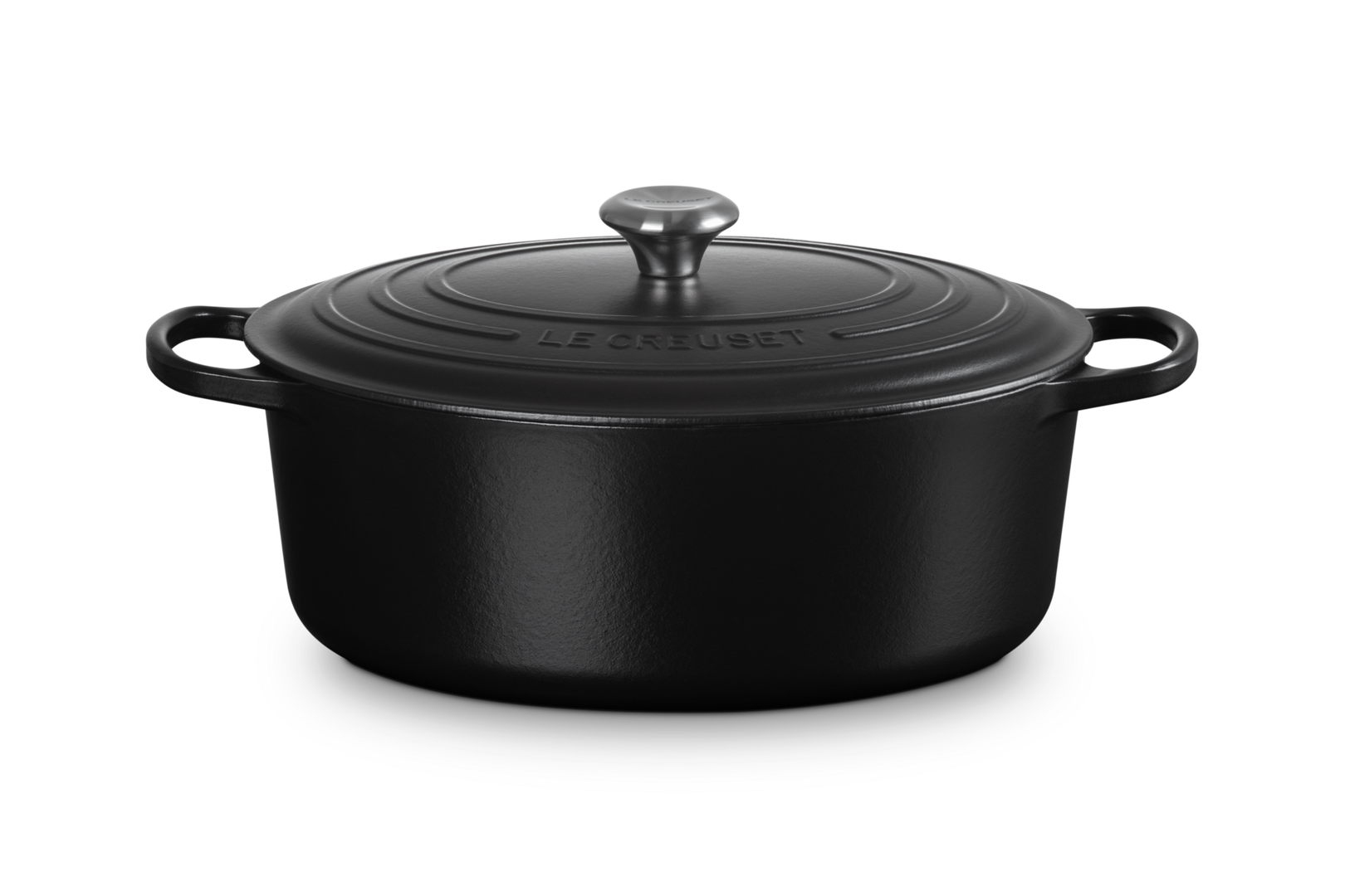 Cocotte ovale signature 33cm 7.5L, Noir mat, LE CREUSET