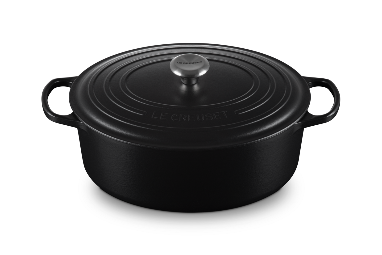 Cocotte ovale signature 33cm 7.5L, Noir mat, LE CREUSET