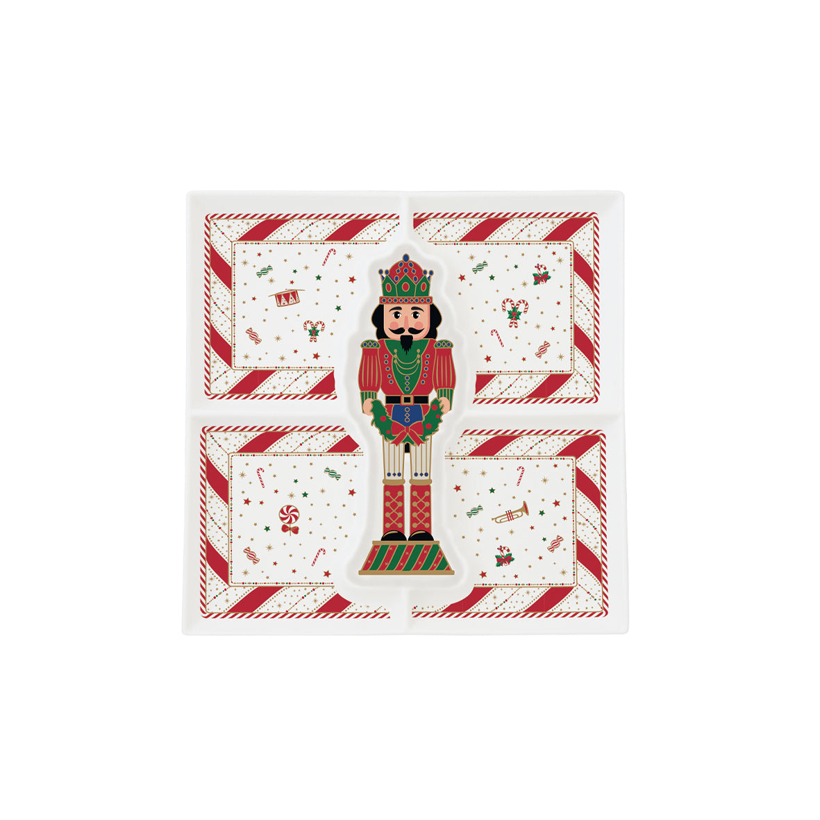 Coffret Plat 25x25cm, Nutcracker Twist