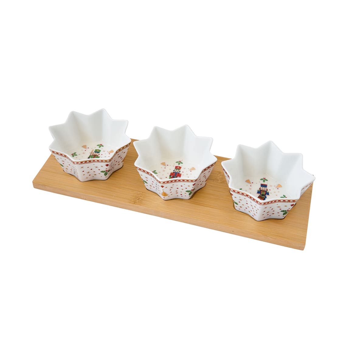 Coffret apéritif 3 coupelles en porcelaine, Nutcracker