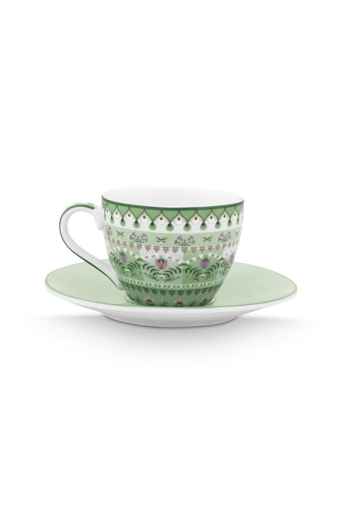 Paire tasse Expresso set 2 Lily & Lotus Light Green, Pip Studio