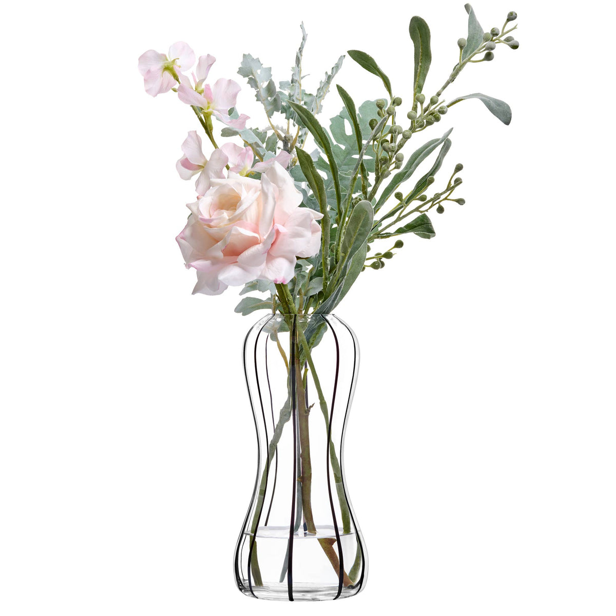 Vase Linea en verre noir, DRH