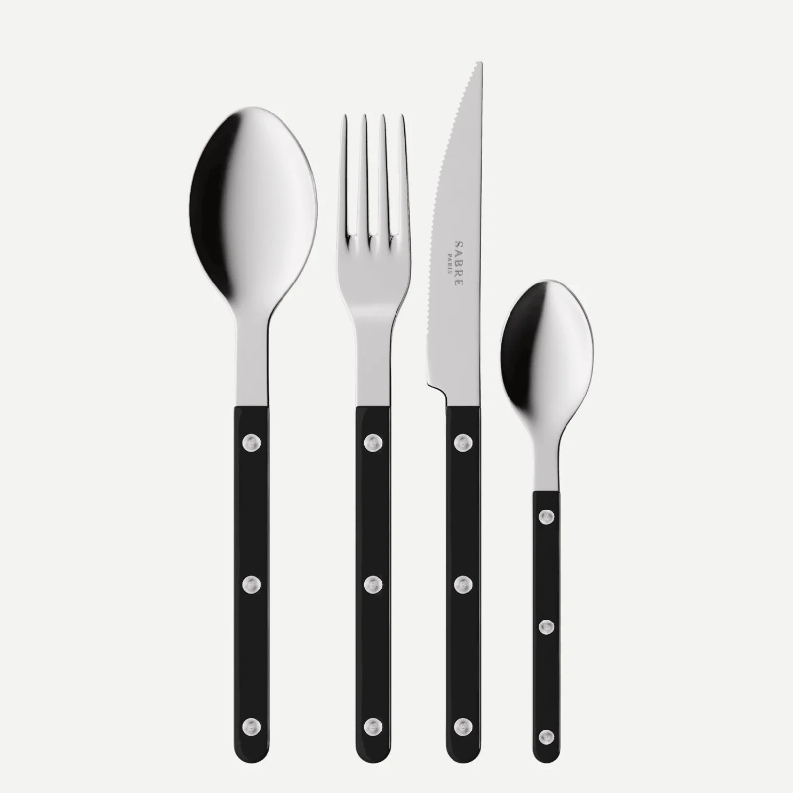 Set de 24 couverts de table, Bistrot Uni Noir, Sabre