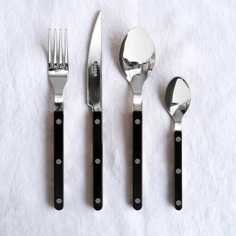 Set de 24 couverts de table, Bistrot Uni Noir, Sabre