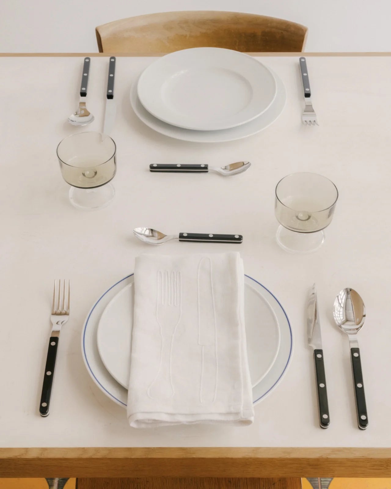 Set de 24 couverts de table, Bistrot Uni Noir, Sabre