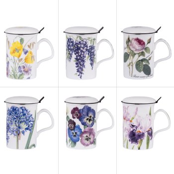 Mug infuseur Flower 32cl Article assorti par 6, Bastide
