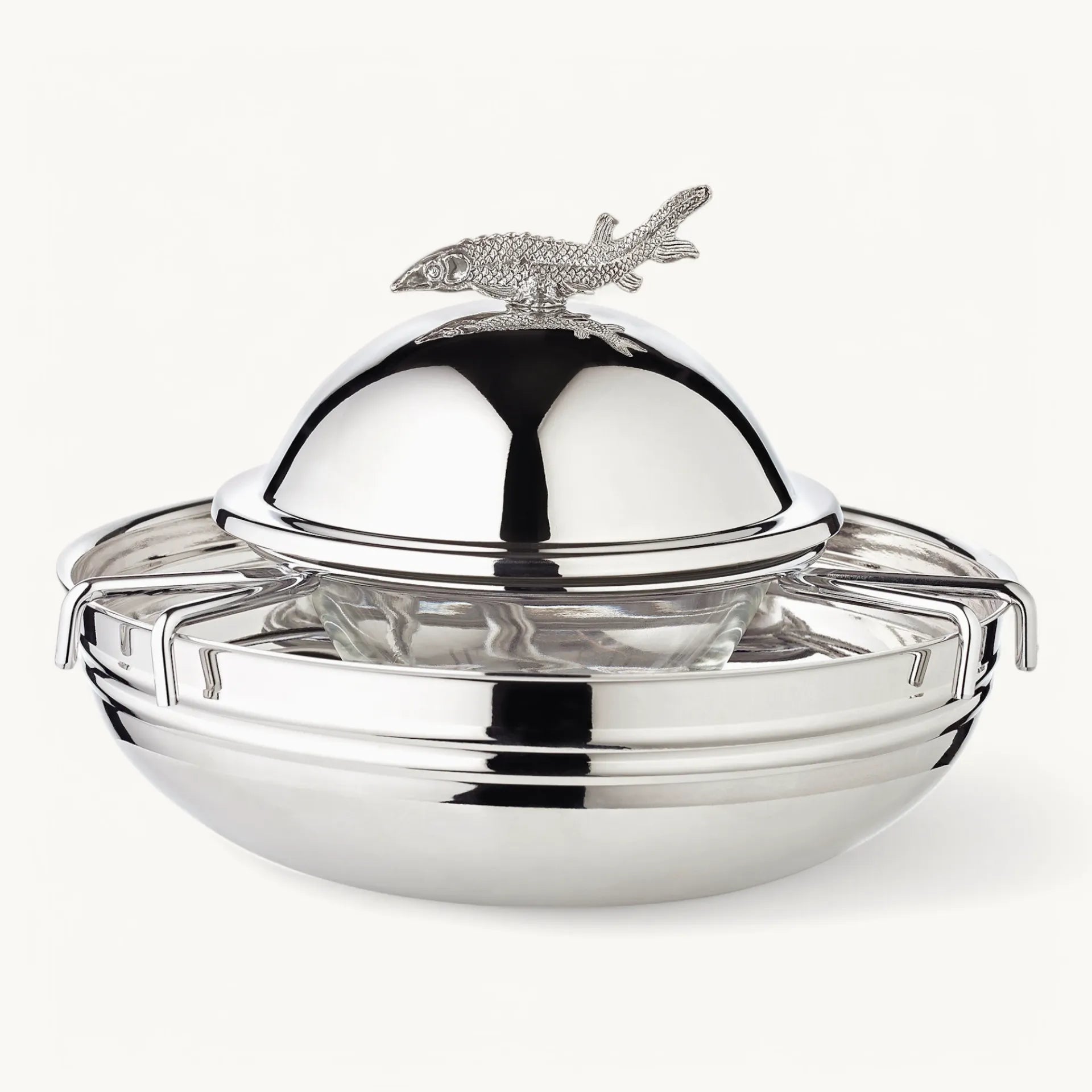 Plat à caviar en forme d'esturgeon (hauteur 12,5 cm, Ø 17,5 cm), Edzard