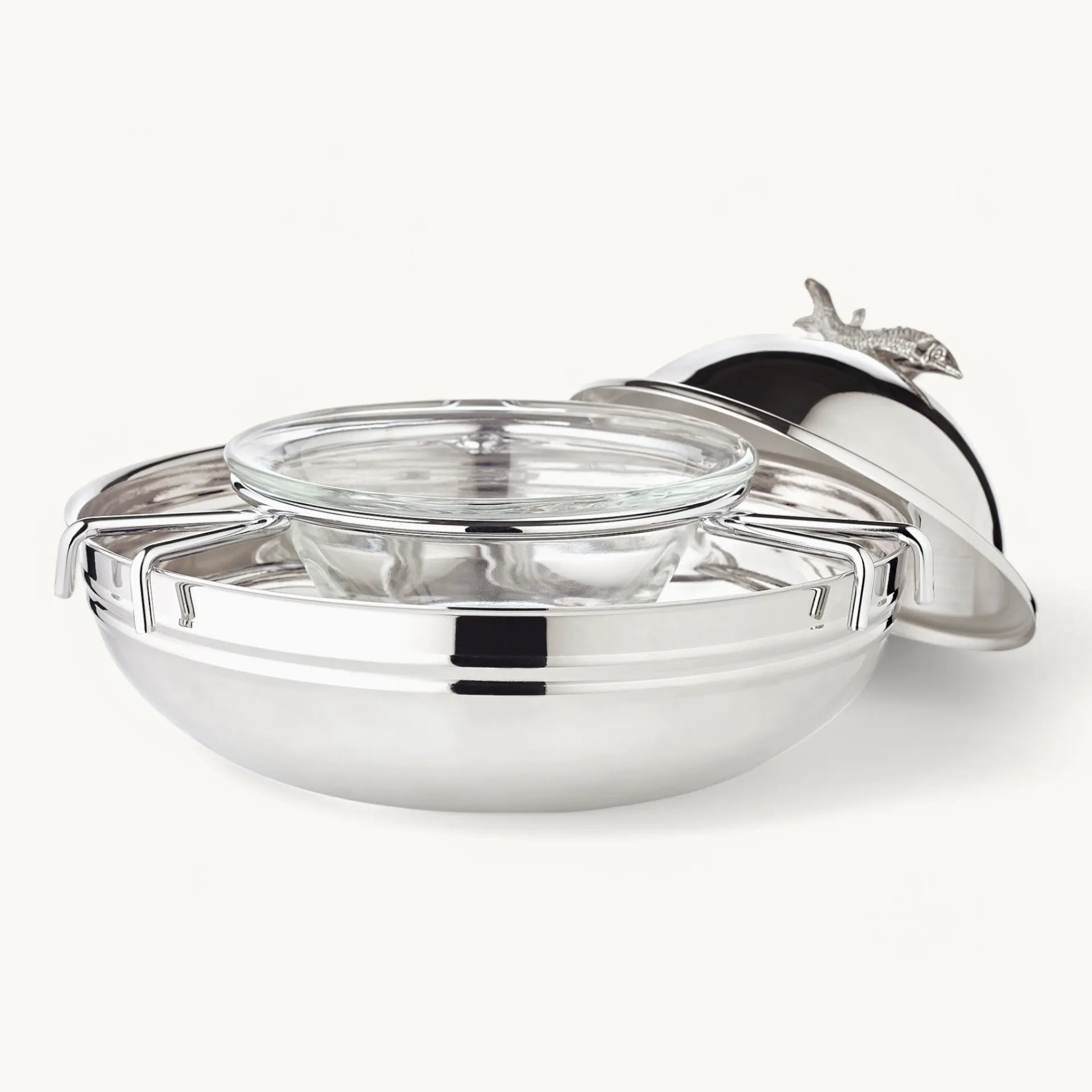 Plat à caviar en forme d'esturgeon (hauteur 12,5 cm, Ø 17,5 cm), Edzard