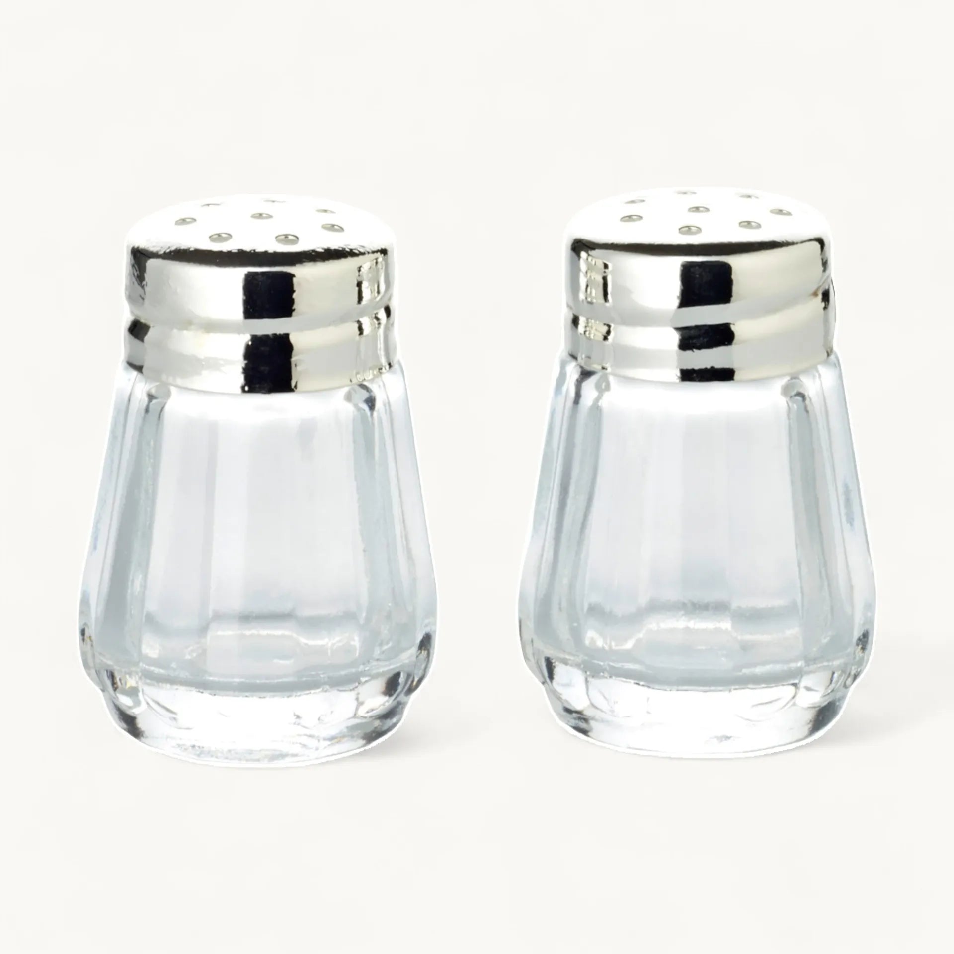 Salière et poivrière Oxford, plaquées argent, hauteur 4 cm, Edzard