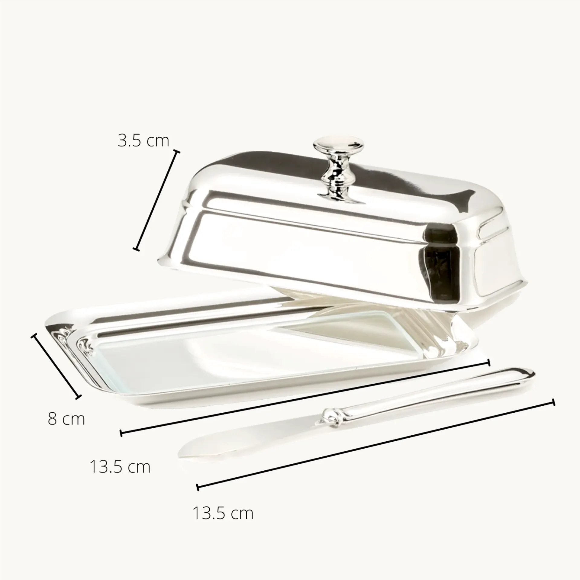 Beurrier Mary 8x13 cm avec Couteau, Edzard