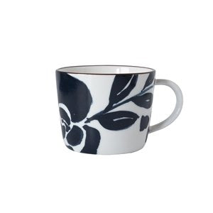 Mug, Floral Blue Time Large