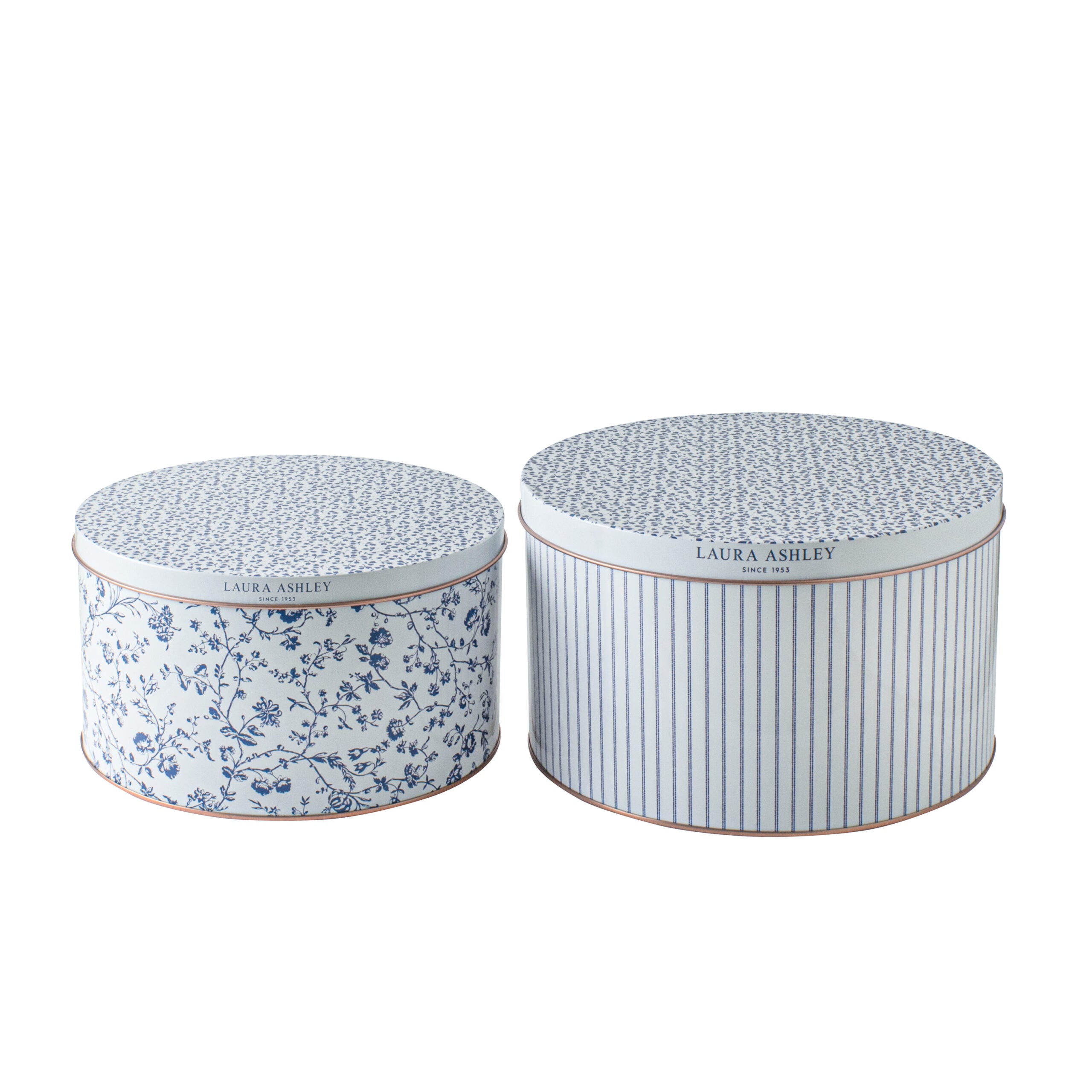 Set de 2 boîtes Blue Stripe & Woodruff, Laura Ashley