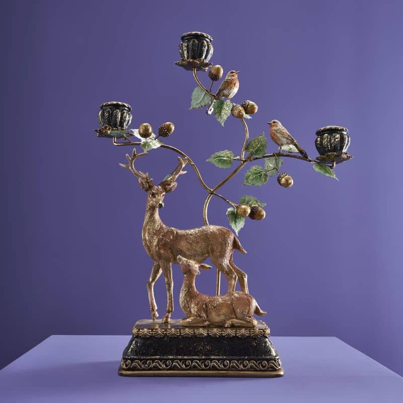 Chandelier cerf poly/métal, 37 x 12 x 46 cm: Multicolore (14)