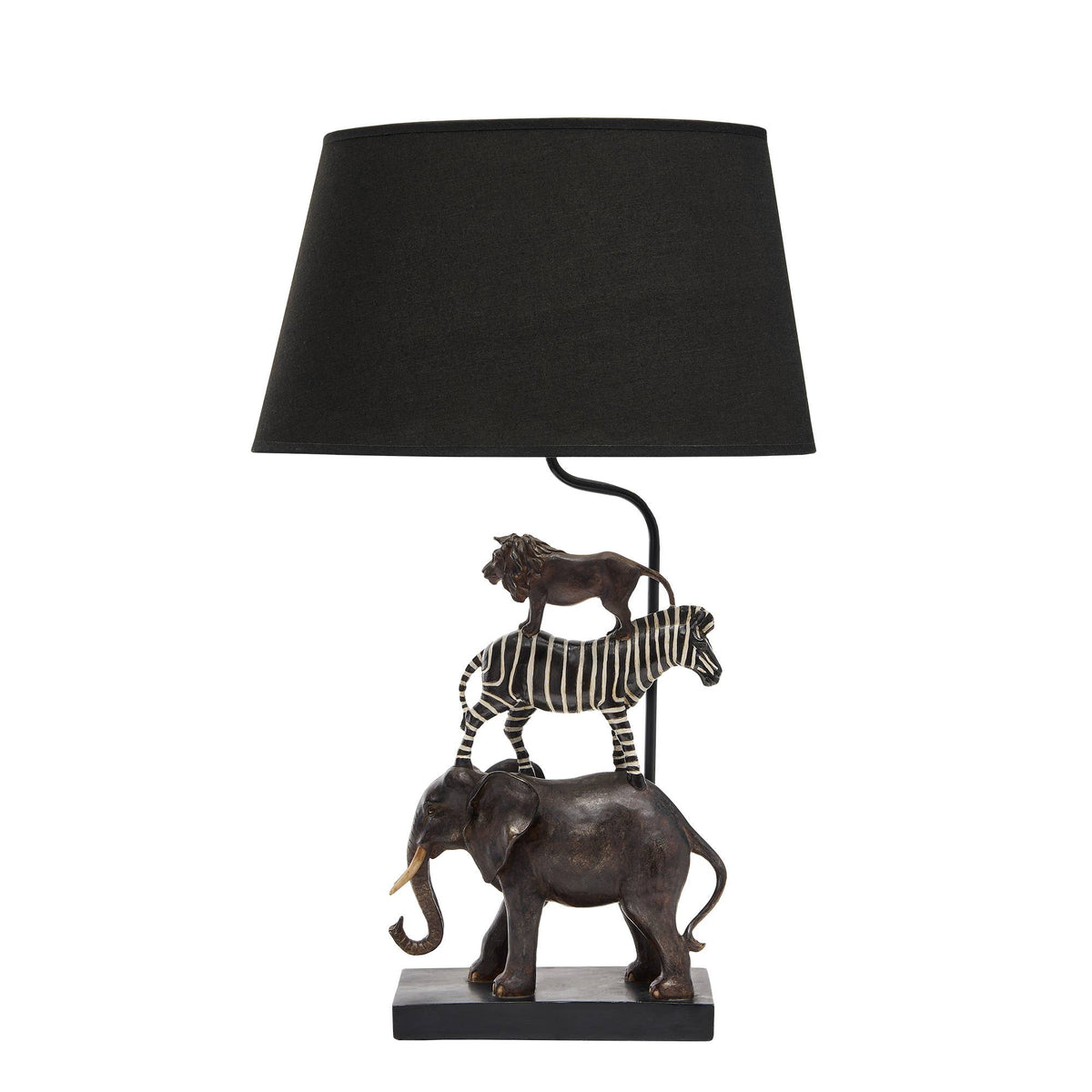Lampe de table Safari Abat-jour Noir, Poly, H.70 cm: Schwarz (20)