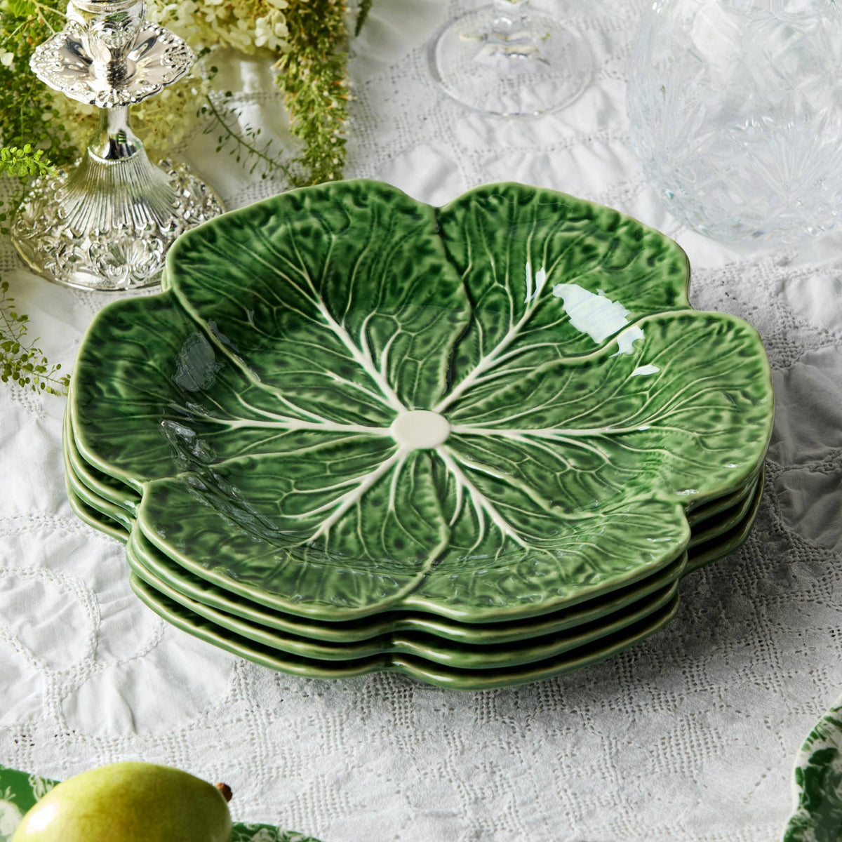 Assiette à dîner 3D feuille de chou Le Jardin, 28 cm