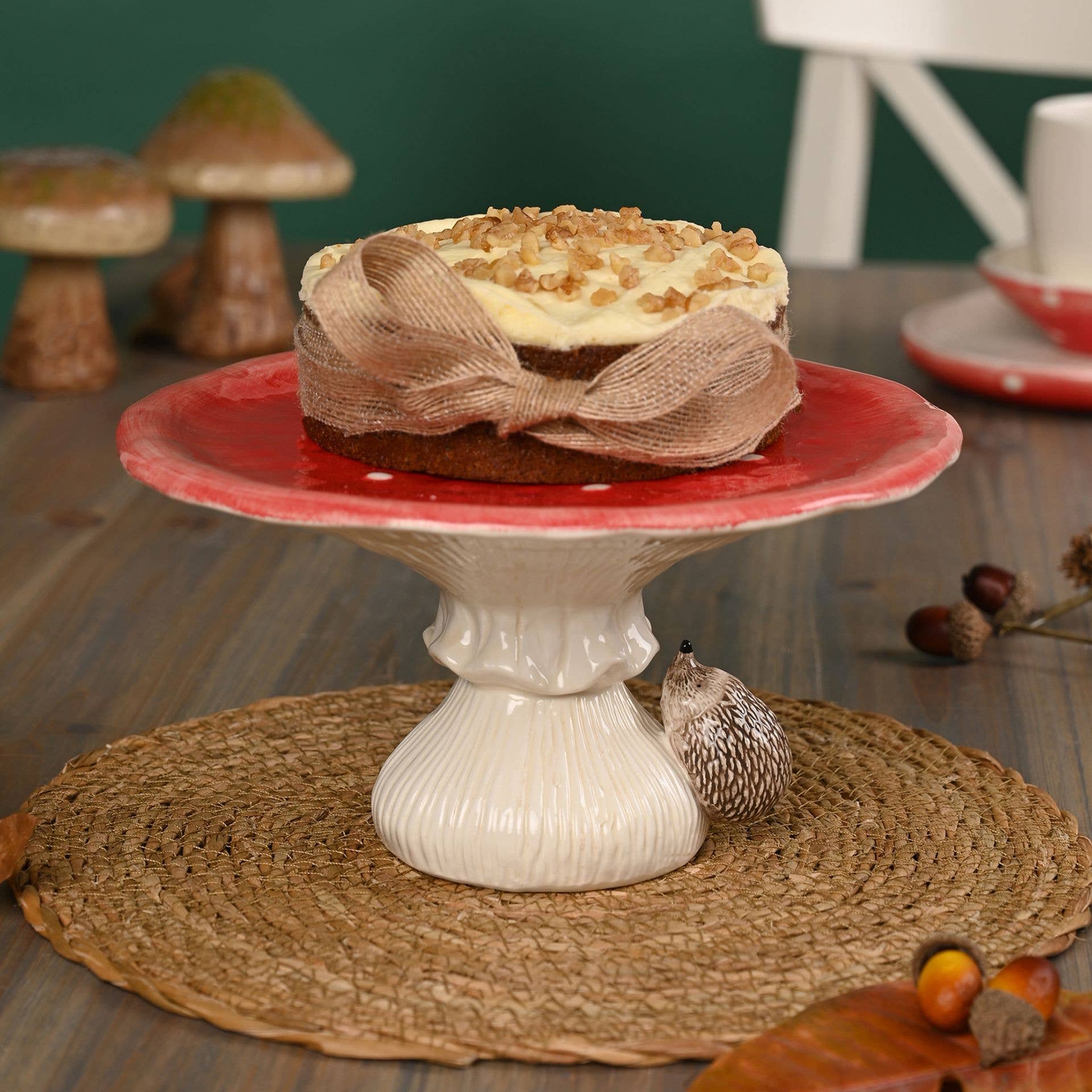Présentoir à gâteau Champignon & Hérisson Country Living
