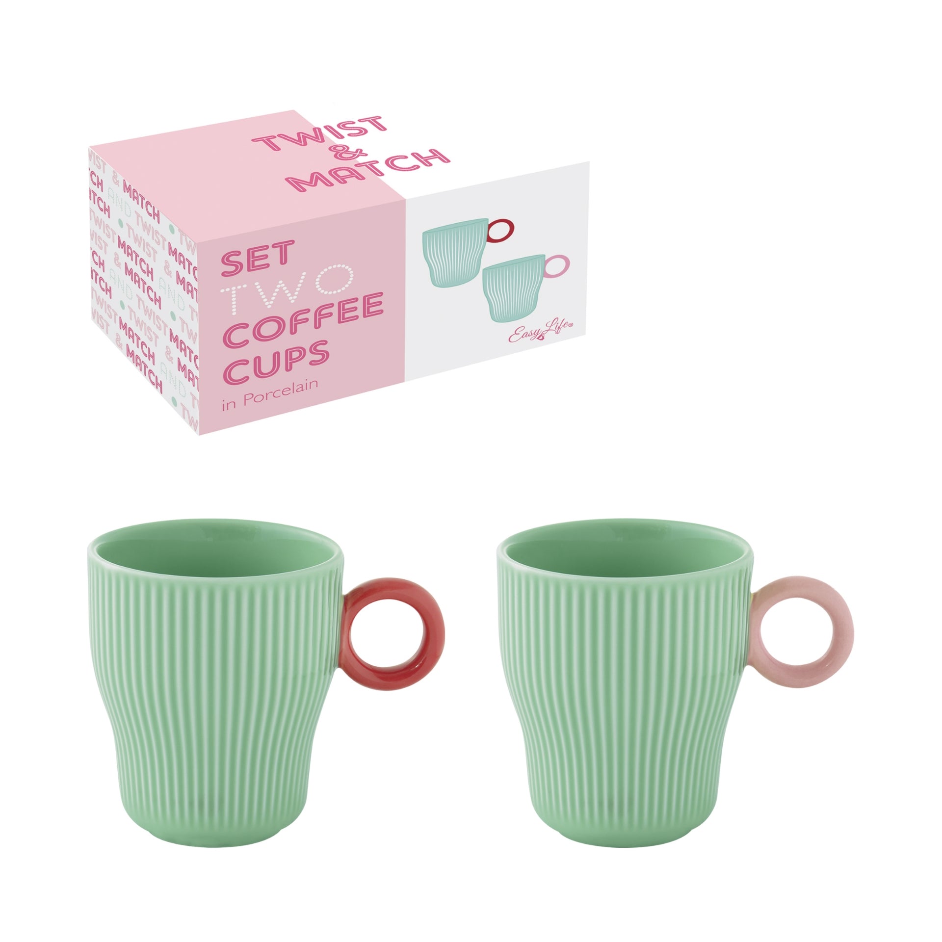 COFFRET 2 TASSES A CAFE 9cl- TWIST & MATCH - BONJOUR, Easylife