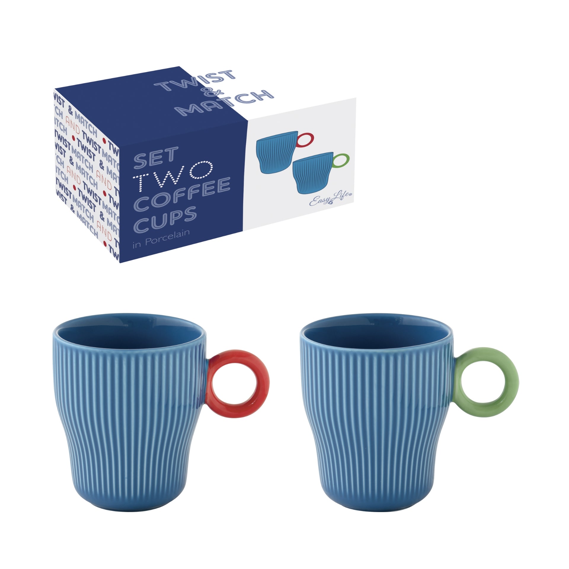 Set 2 TASSES A CAFE 9cl - TWIST & MATCH - Blue