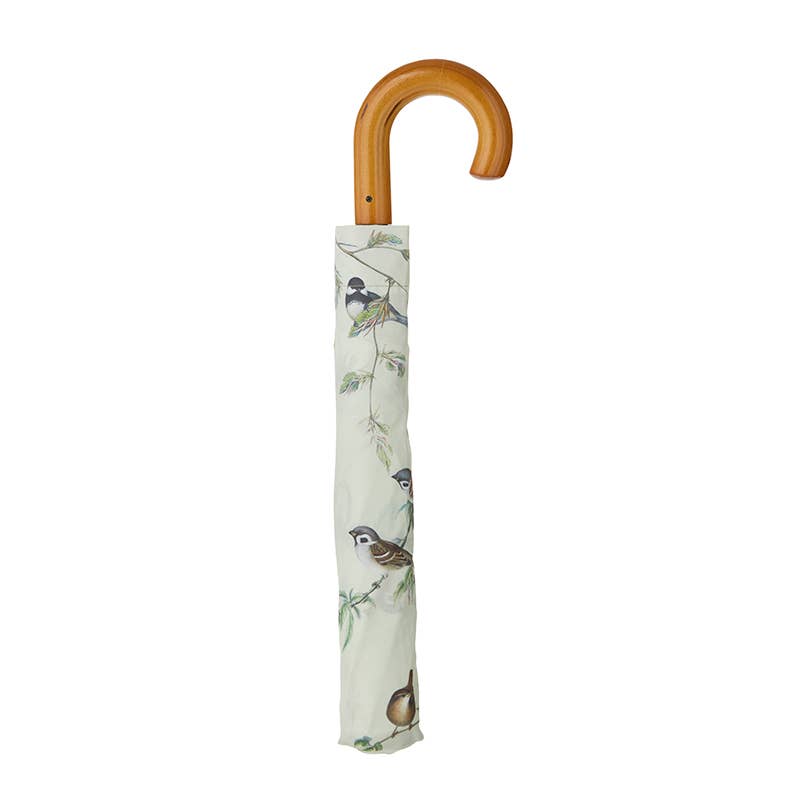 Parapluie pliable motifs oiseaux de jardin