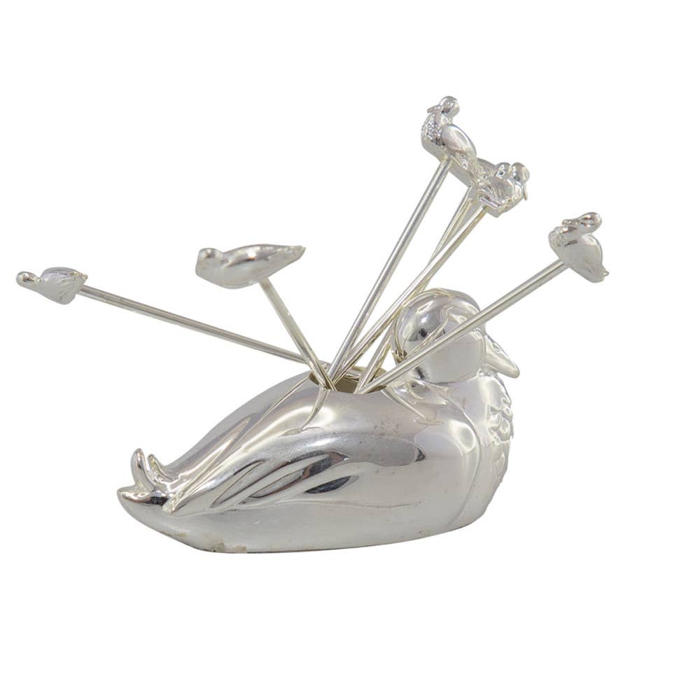 Piques canard avec support - lot de 6
