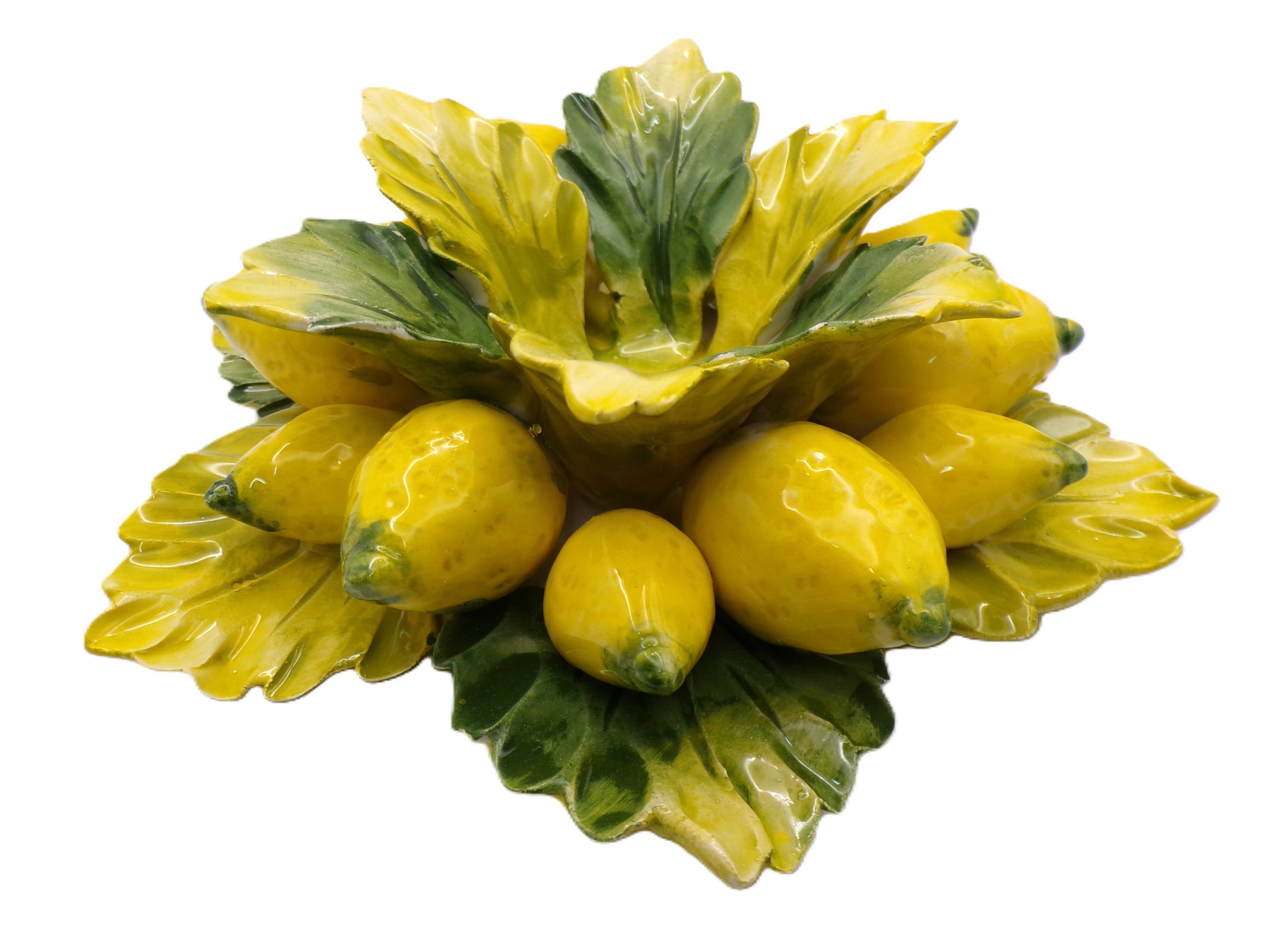 Bougeoir en céramique italienne avec citron 15cm