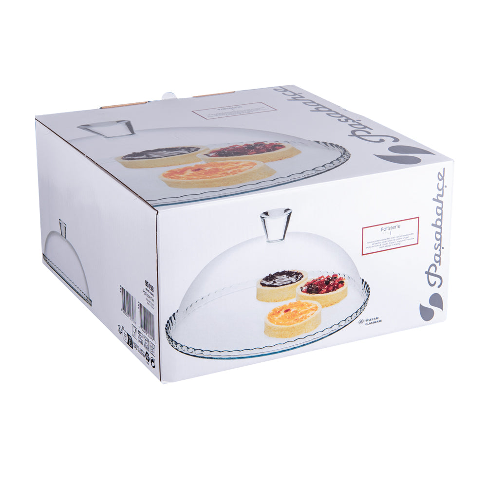 Plat à Tarte + Cloche 32 CM H 11 cm Verre, Bastide