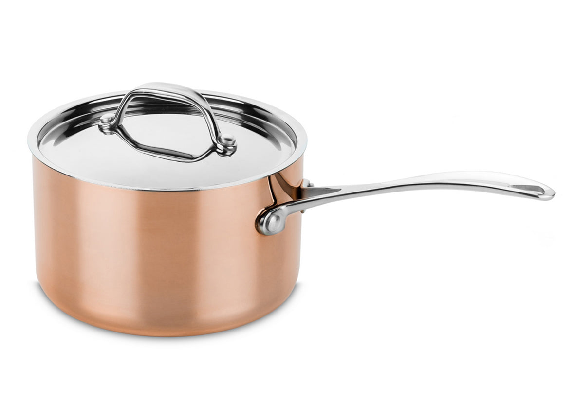 CASSEROLE CUIVRE MANCHE + COUVERCLE 16CM, TOSCANA PELTRO, MEPRA