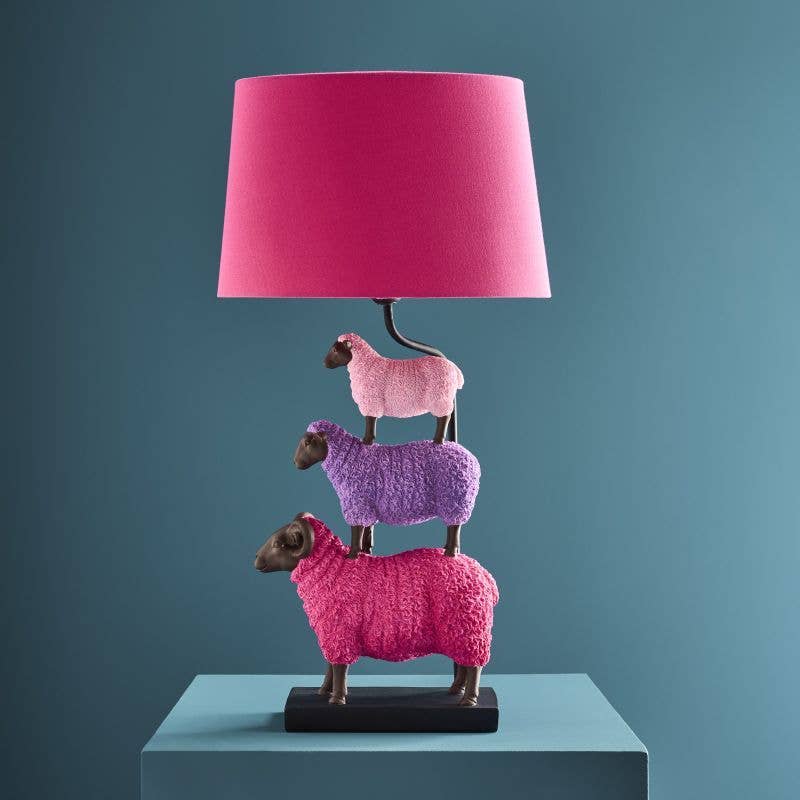 Lampe de table Mouton Coloré Rose, Résine, 35 x 20 x 67,5: Rose (18)