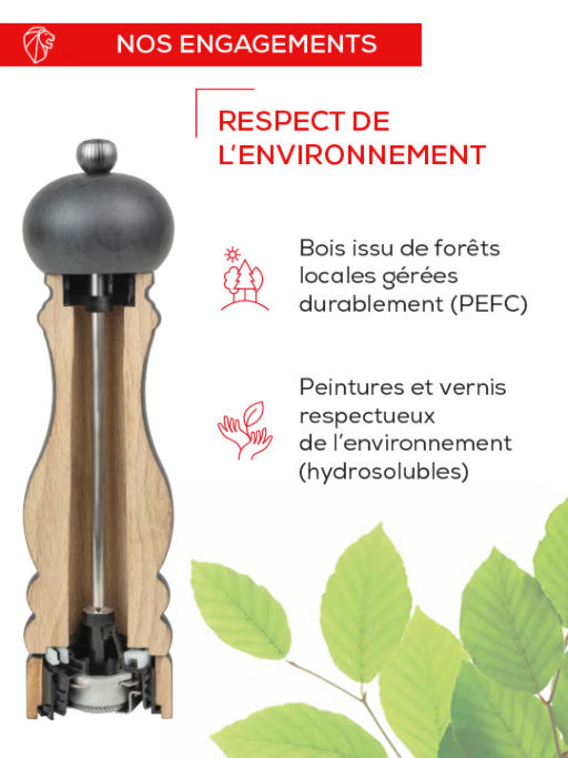 Moulin à poivre 18cm, Bois Naturel