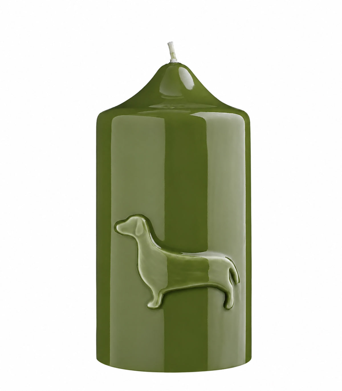 Bougie Relief Teckel Olive 8 x 15 cm, Engels Kerzen