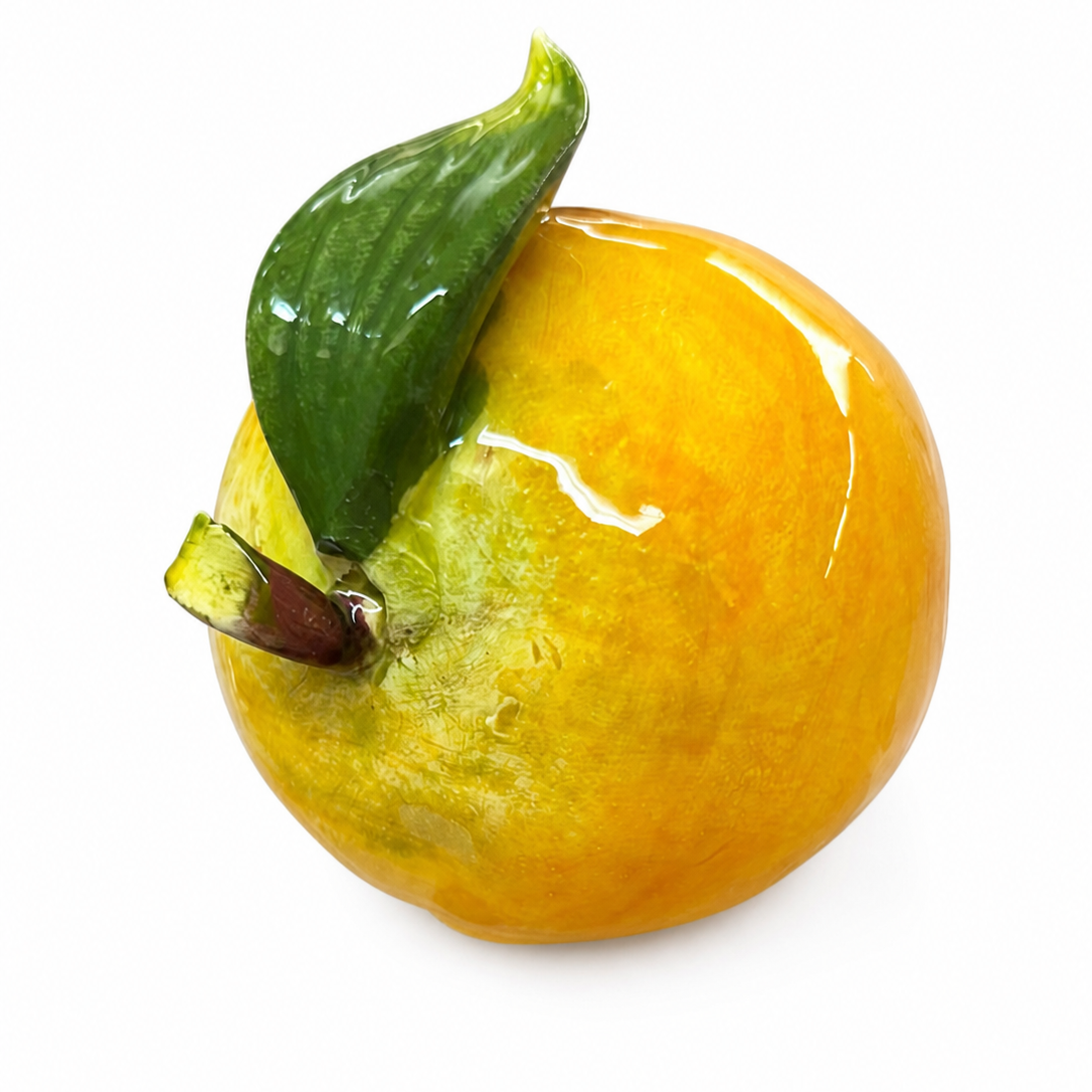 Orange en céramique italienne 6-7 cm – Décoration artisanale