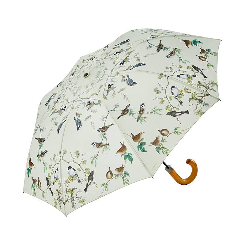 Parapluie pliable motifs oiseaux de jardin
