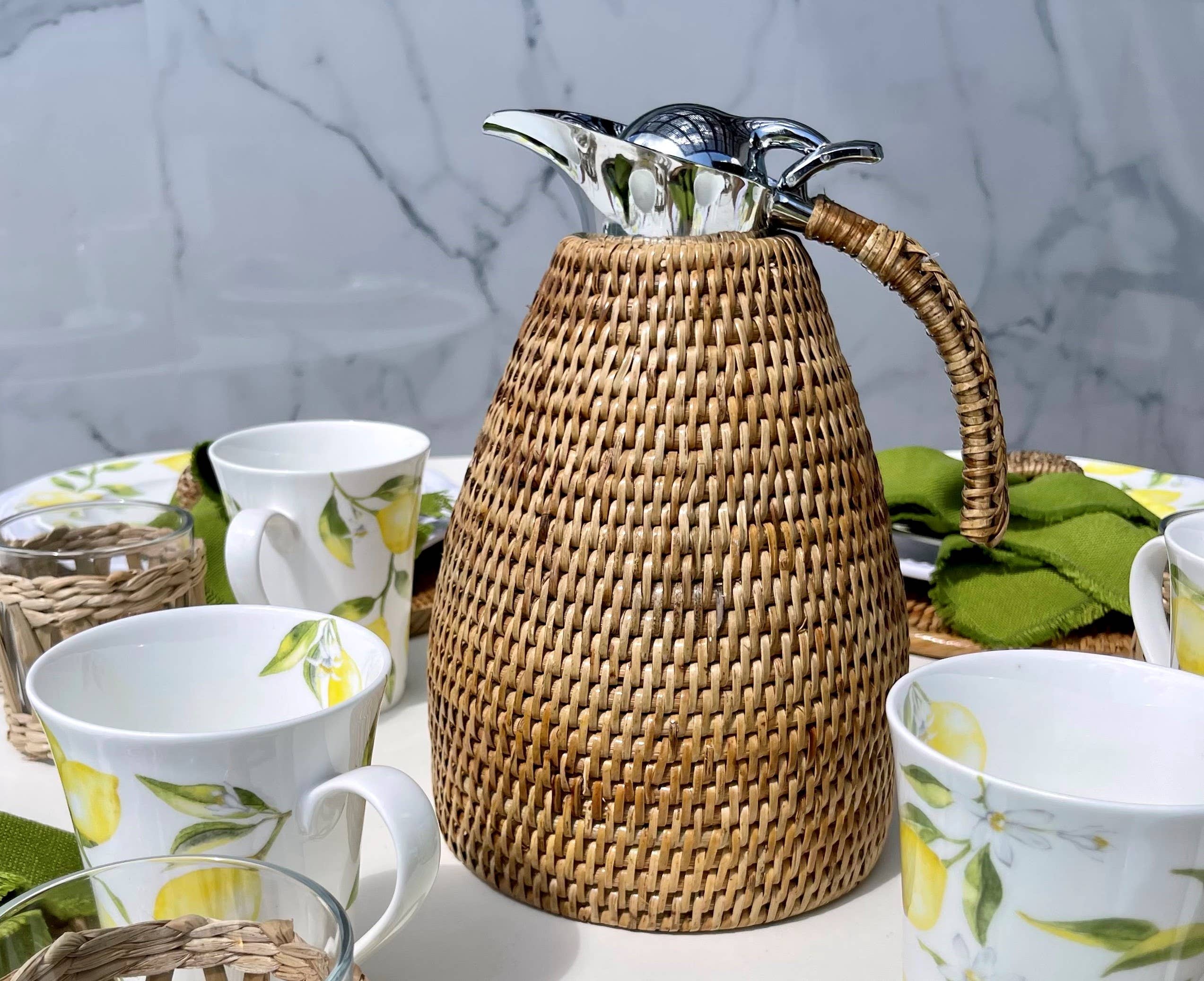 Carafe isotherme en acier inoxydable 1,5L Rattan: Tudor Noir