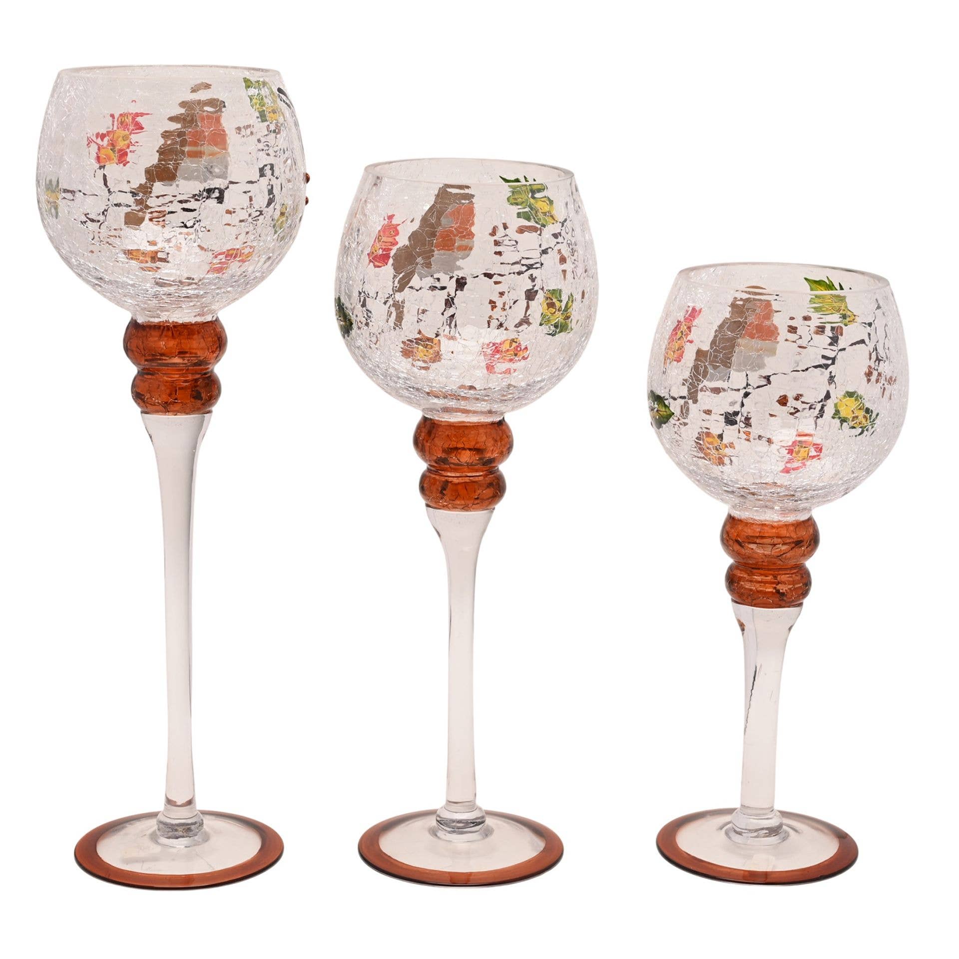 Ensemble de 3 porte-bougies Country Living Automne Robin 13x30cm, 13x35cm et 13x40cm