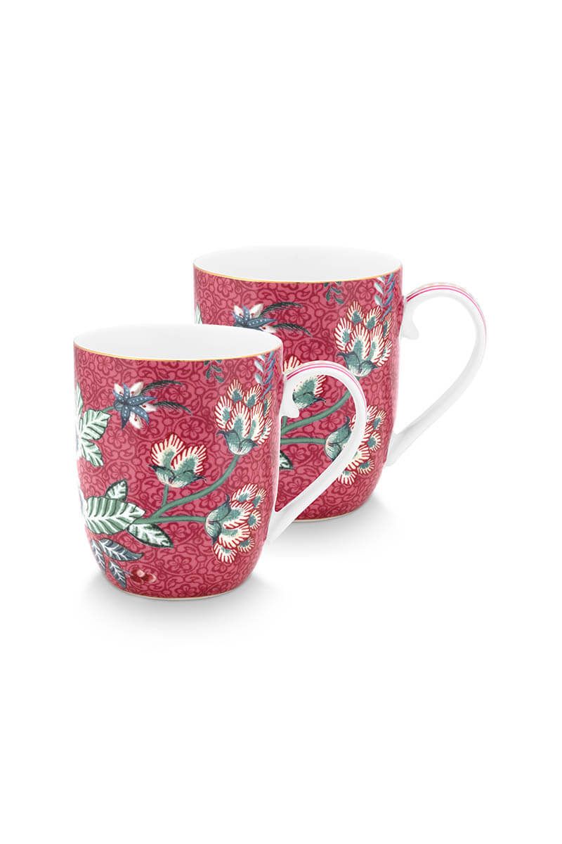 Set 2 petits mugs PM, Flower Festival Dark Pink, Pip Studio