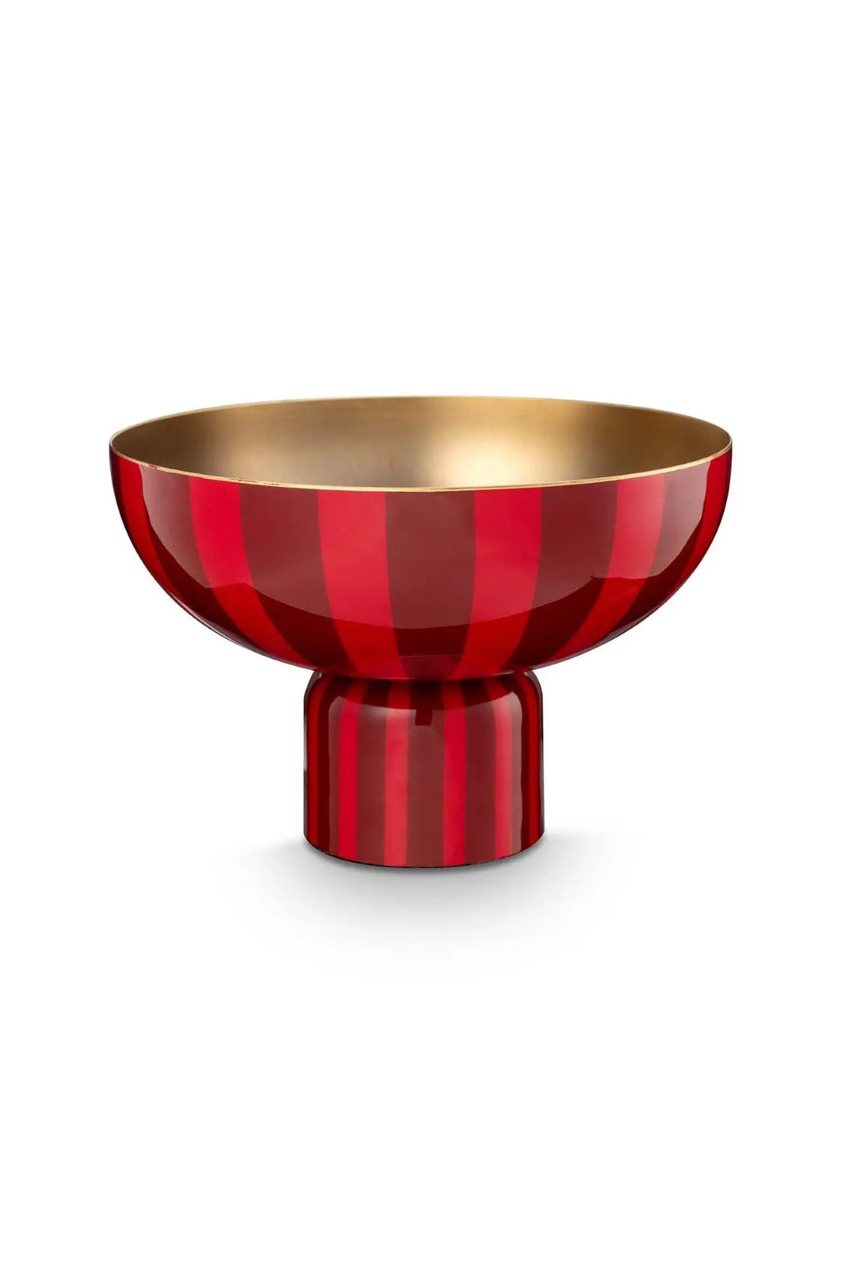 Coupe sur pied rayures métalliques rouge foncé 30 x 20 ,Pip Studio