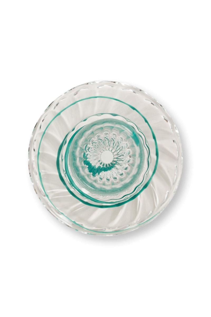 Bougeoir en Verre Tourbillon Bleu Clair 20cm, Pip Studio